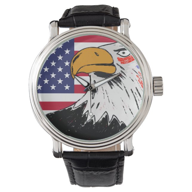 USA Zeichn eines Adlers Armbanduhr (Vorderseite)
