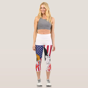 USA Zeichn eines Adlers Capri Leggings