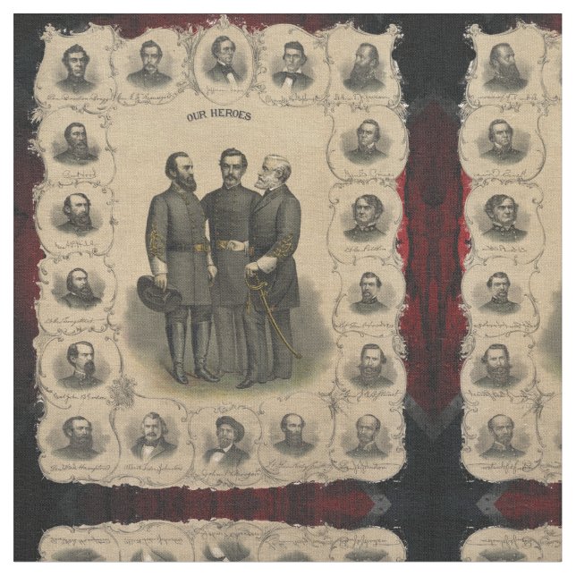 🏛️ USA Zivil War Heroes History Buff Stoff (Nahaufnahme)