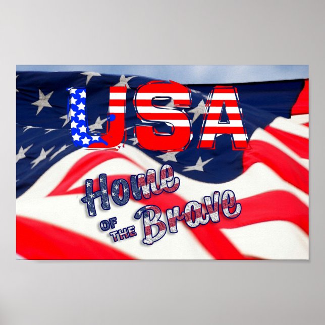USA Zuhause der Brave Flag Poster (Vorne)