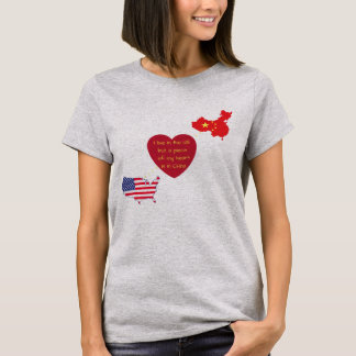 USA zum China-Herz-T - Shirt