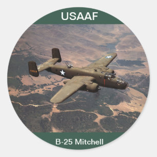 USAAF B-25 Mitchell-Aufkleber Runder Aufkleber