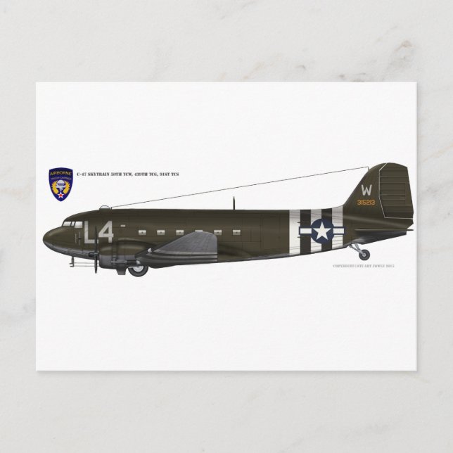 USAAF C-47 Skytrain Postkarte (Vorderseite)
