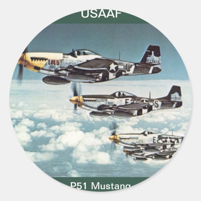 USAAF P-51 Mustang Sticker (Vorderseite)