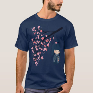 Usaburo Kokeshi Puppe und japanische Sakura Cherry T-Shirt