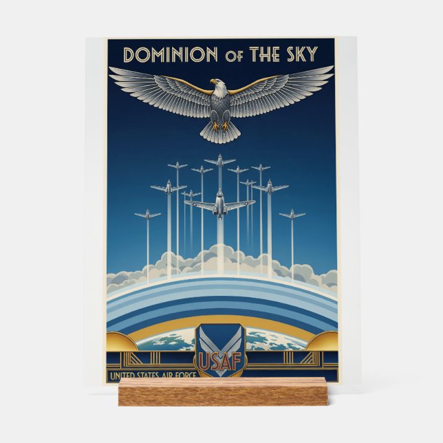 USAF Art Deco Acrylschild (Vorderseite)
