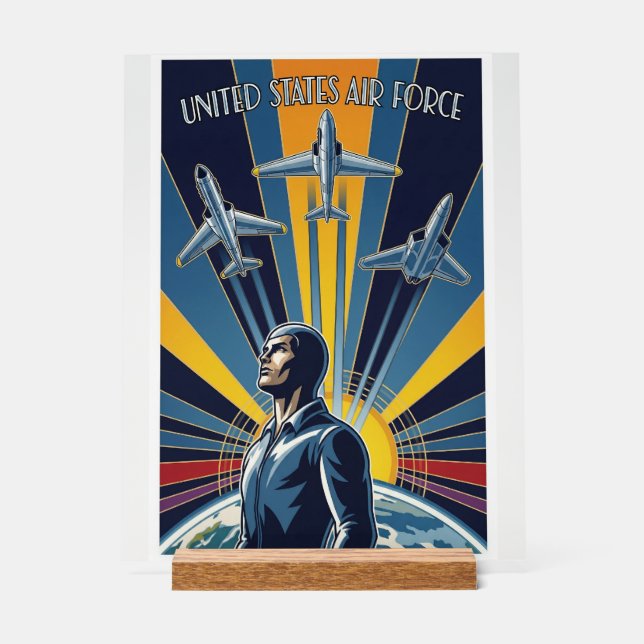 USAF Art Deco Acrylschild (Vorderseite)