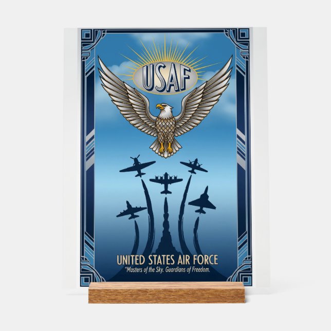 USAF Art Deco Acrylschild (Vorderseite)