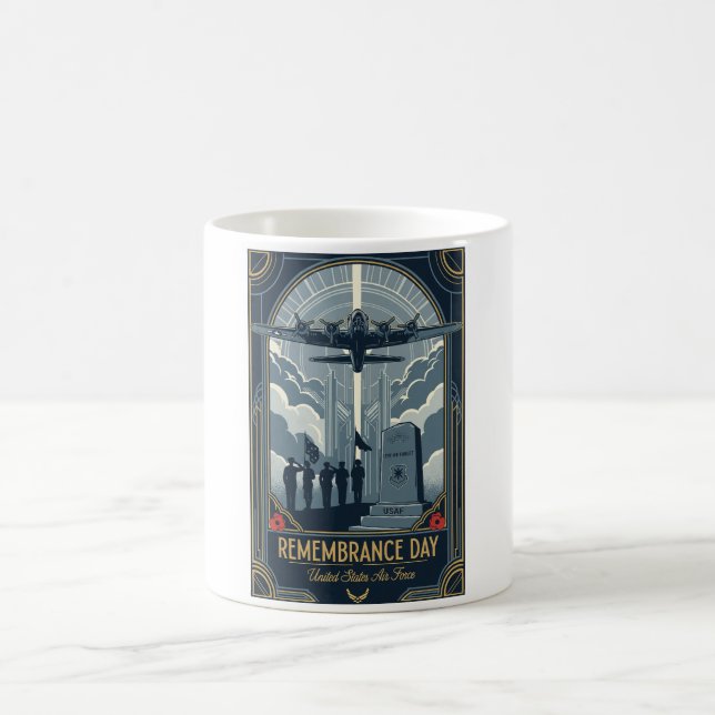 USAF Art Deco Remembrance Day Edition Kaffeetasse (Mittel)