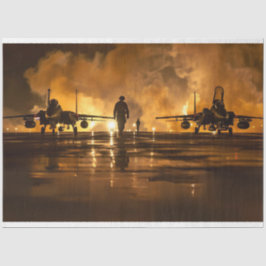 USAF Jet Fire Tarmac Decoupage Seidenpapier