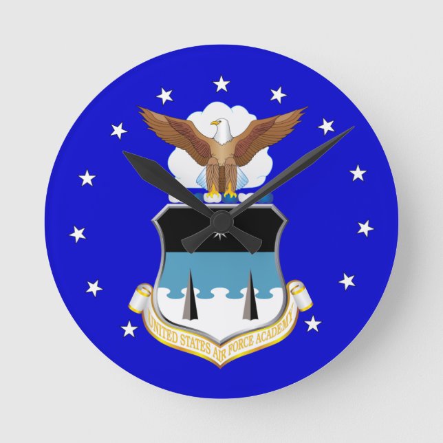 USAFA-Logo-Wall-Uhr Runde Wanduhr (Vorderseite)