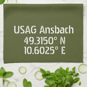 USAG Ansbach Latitude Longitude Geschirrtuch