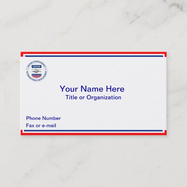 USAID-Visitenkarten Visitenkarte (Vorderseite)