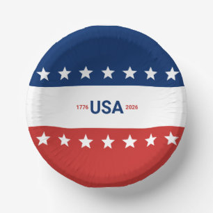 USA's 250. Jubiläum 1776 2026 Rot Weiß Blau Pappteller