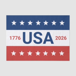 USA's 250. Jubiläum 1776 2026 Rot Weiß Blau Seidenpapier