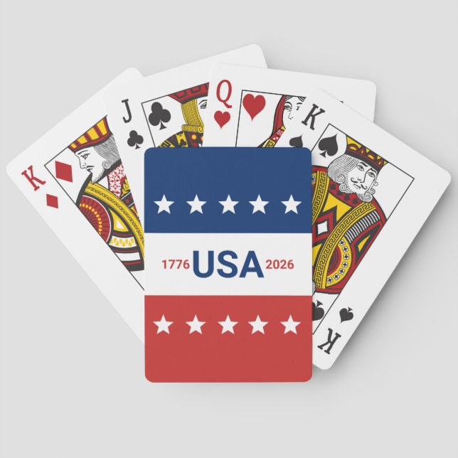 USA's 250. Jubiläum 1776 2026 Rot Weiß Blau Spielkarten (Rückseite)