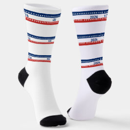 USA's 250th Anniversary 1776 2026 Red White Blue Socken