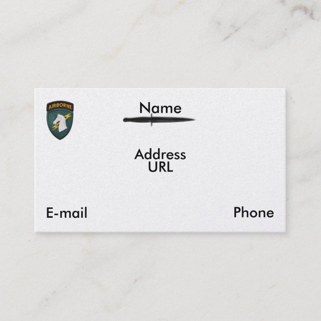 USASOC 1. Special ops SOCOM Veterans veterans vete Visitenkarte (Vorderseite)