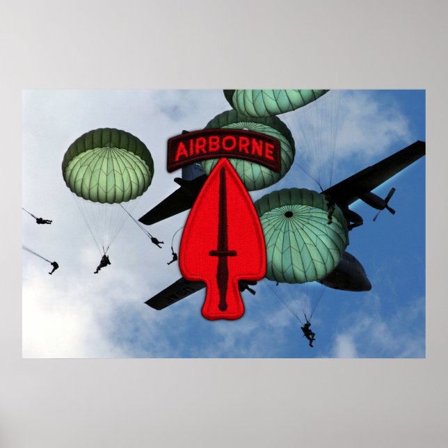 USASOC Special Ops Veterans Patch Poster (Vorne)