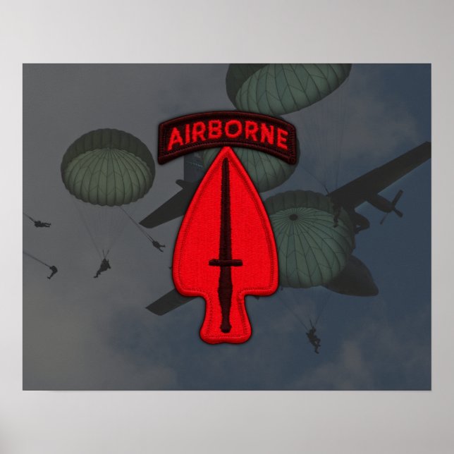 USASOC Special Ops Veterans Patch Poster (Vorne)
