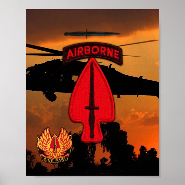 USASOC Special Ops veterans vets lrrps lrp recon Poster (Vorne)