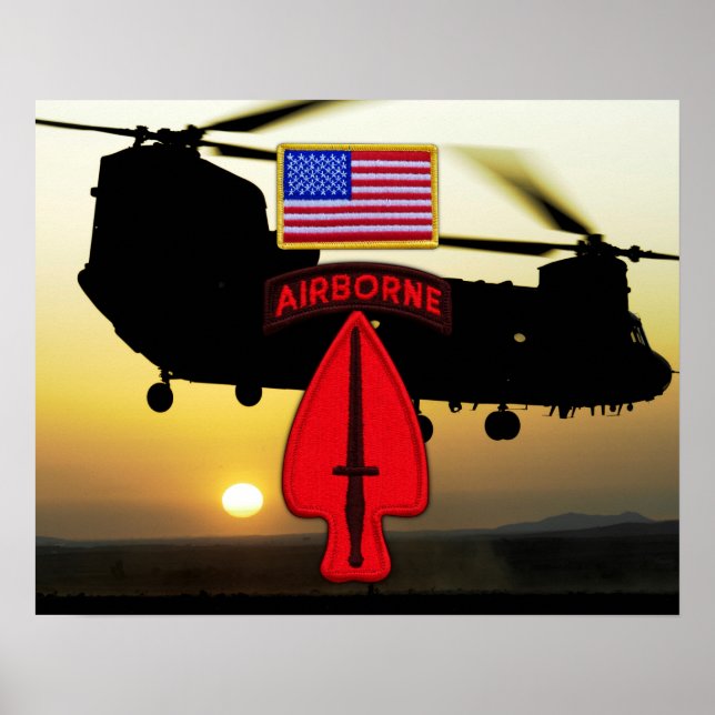 USASOC Special Ops Veterans Vets Patch Poster (Vorne)
