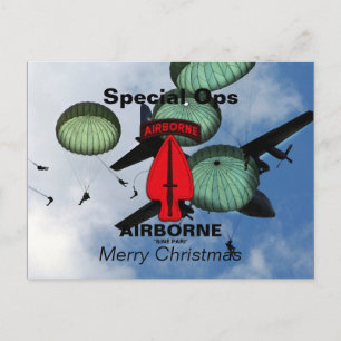 USASOC Special Ops Veterans Vets Vets Patch Postka Feiertagspostkarte