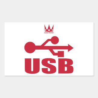 USB（赤） RECHTECKIGER AUFKLEBER