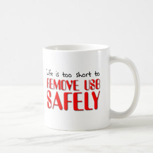 USB auf unsichere Weise entfernen Lustiger Becher Kaffeetasse