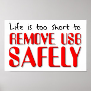 USB auf unsichere Weise entfernen Lustiges Poster