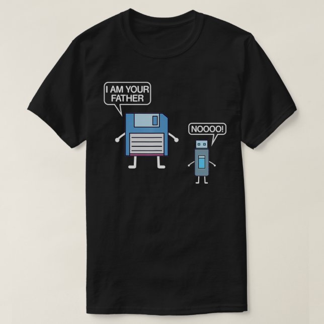 USB-Diskette Ich bin Ihr Vater Computer Geek T-Shirt (Design vorne)