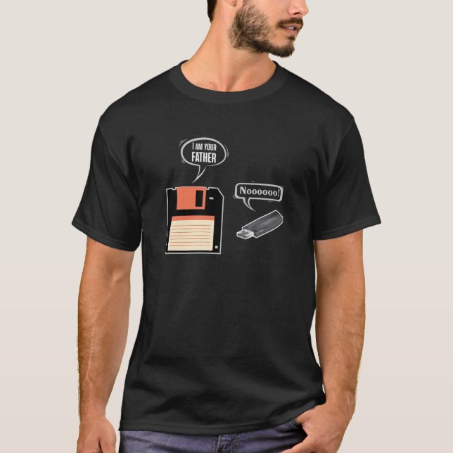 USB-Diskette Ich bin Ihr Vater Computer Geek Te T-Shirt (Vorderseite)