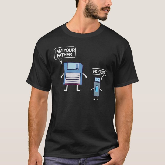 USB-Diskette Ich bin Ihr Vater Nerd Geek T-Shirt (Vorderseite)