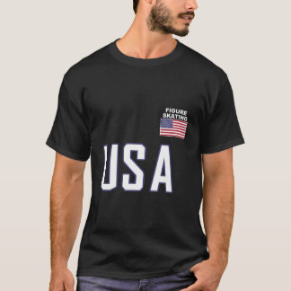 USB-Flag Abbildung Skaten Team Equipment Ice-Skate T-Shirt
