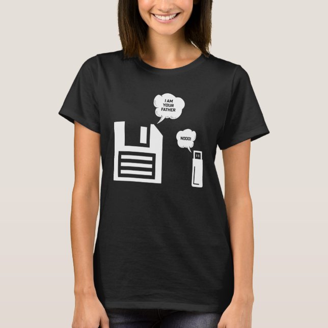 USB Floppy Disk  I Am Your Father Geek Nerd T-Shirt (Vorderseite)