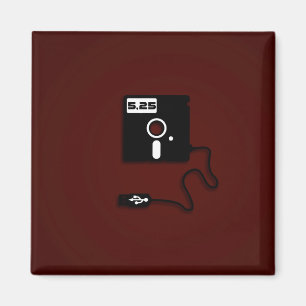 USB Geek-Nerd mit 5,25-Zoll-Diskette Magnet