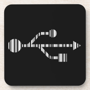 USB LOGO BAR CODE Computer Barcode Musterdesign Getränkeuntersetzer