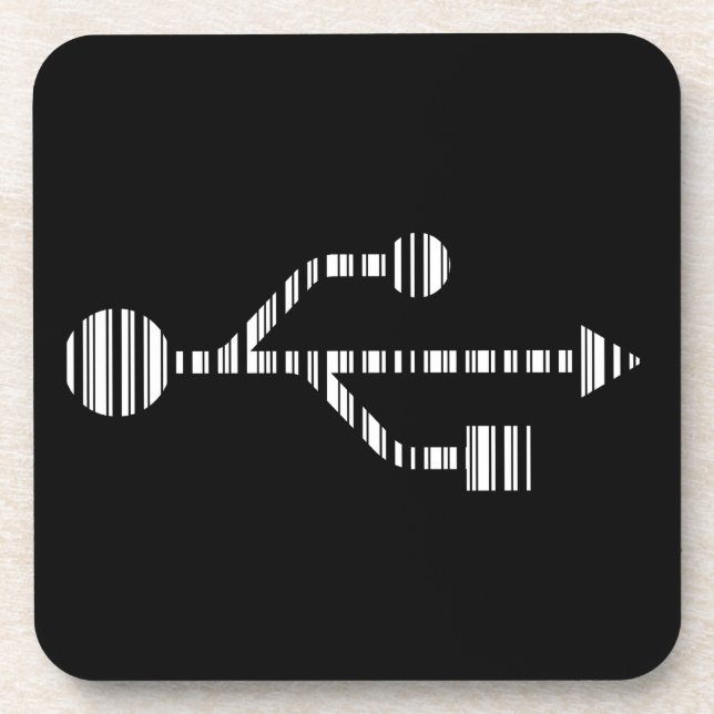USB LOGO BAR CODE Computer Barcode Musterdesign Getränkeuntersetzer (Vorderseite)