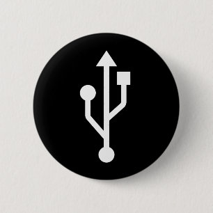 USB-Logo-Computer-gek-Taste Abzeichen Button