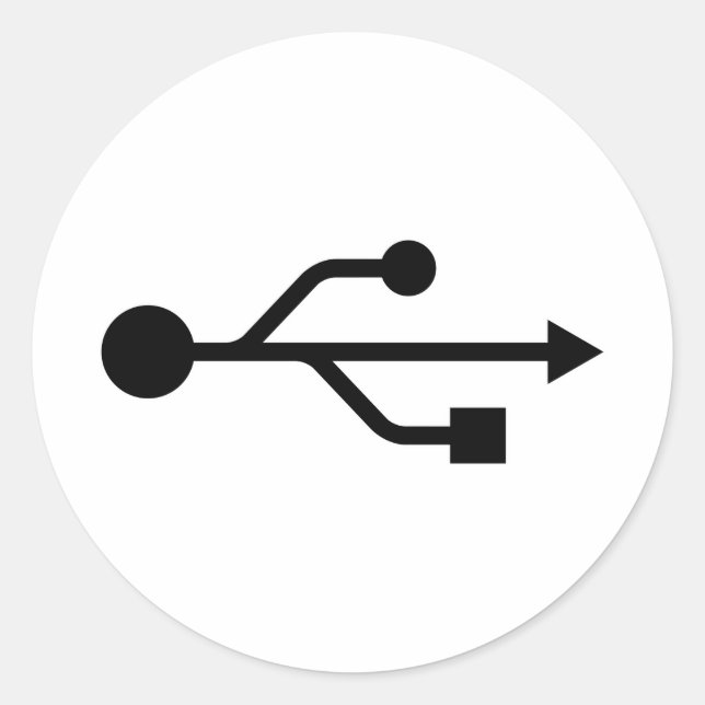 USB-Logo Runder Aufkleber (Vorderseite)