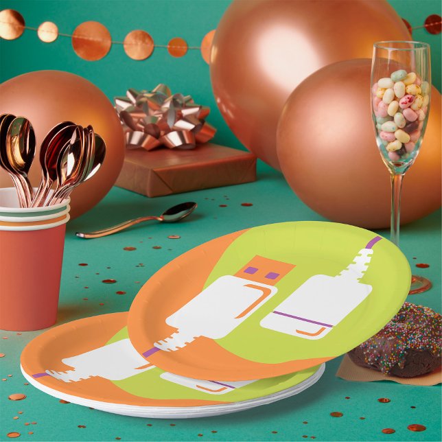 USB-Plug-Symbol Pappteller (Von Creator hochgeladen)