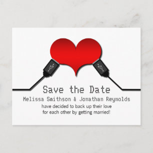 USB-Save the Date Liebe-Postkarte, Rot Ankündigungspostkarte