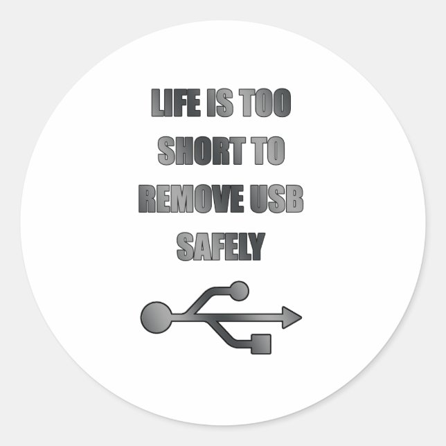USB sicher entfernen Runder Aufkleber (Vorderseite)