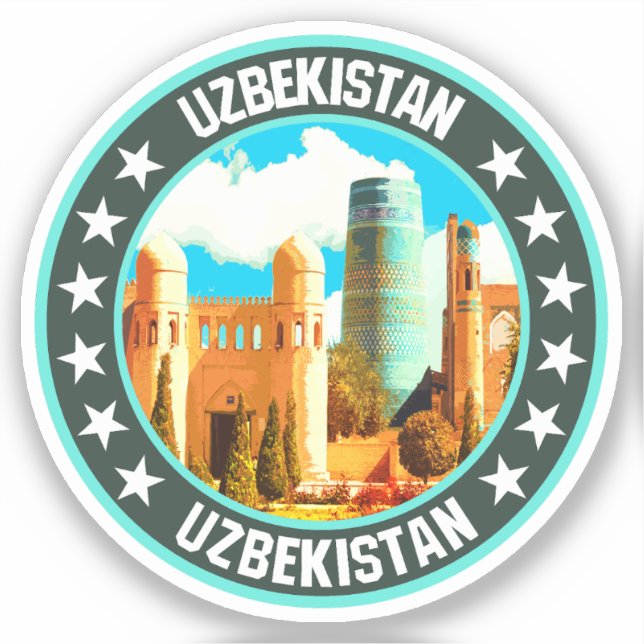 Usbekistan Aufkleber (Vorderseite)