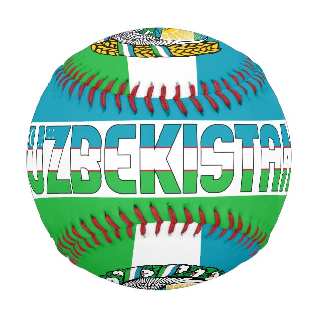 Usbekistan - Fahne und Wappen - Patriotisch Baseball (Vorderseite)