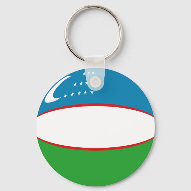 Usbekistan Fisheye Flag Schlüsselanhänger (Vorderseite)