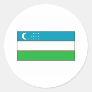 Usbekistan FLAG International Runder Aufkleber