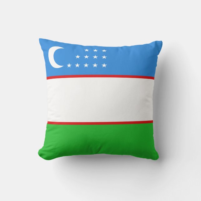 Usbekistan Flag x Flag Pillow Kissen (Vorderseite)