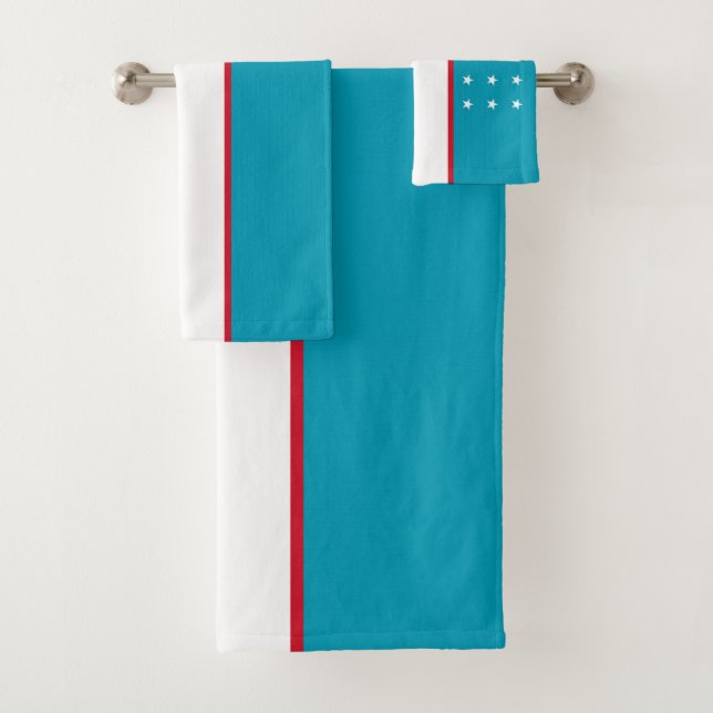 Usbekistan-Flagge Badhandtuch Set (Insitu)