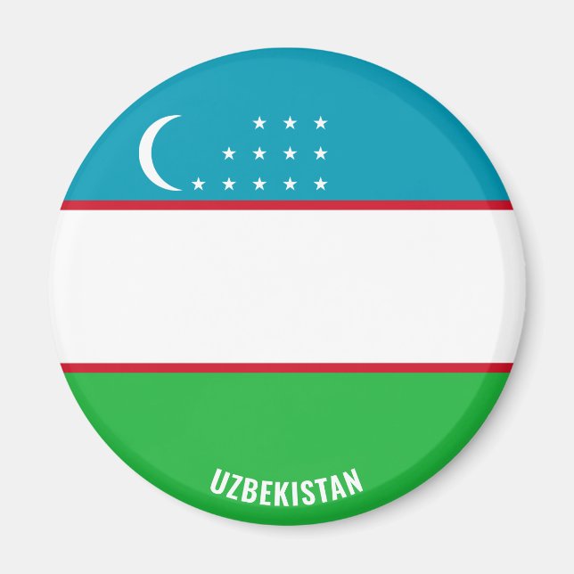 Usbekistan Flagge Charming Patriotic Magnet (Vorne)